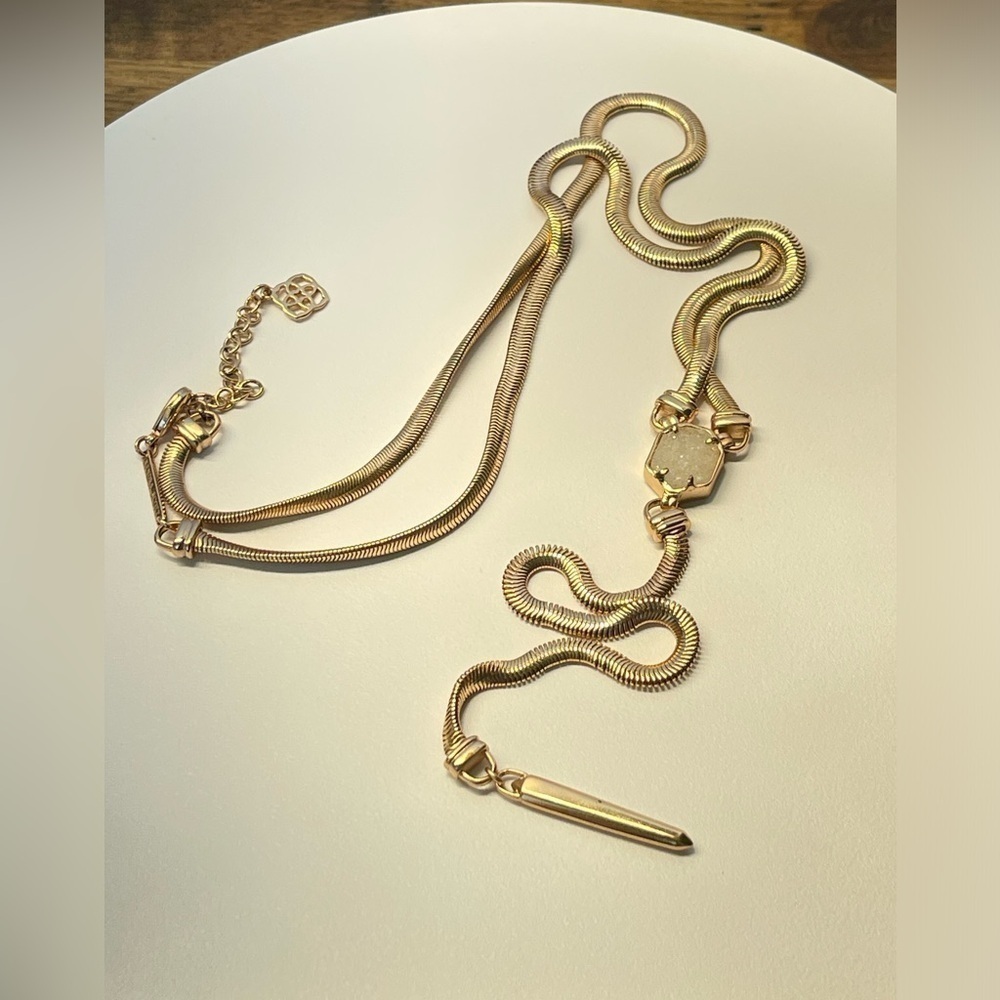 Kendra Scott long necklace gold tone - Picture 11 of 12